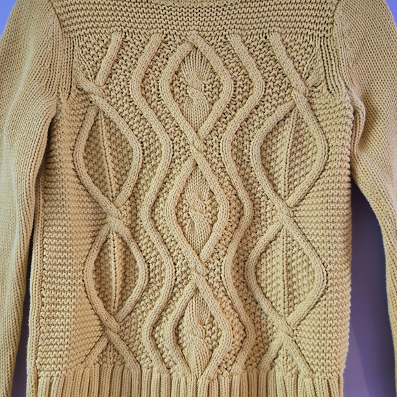 Yellow Cable Knit Sweater - Picture 2 of 5